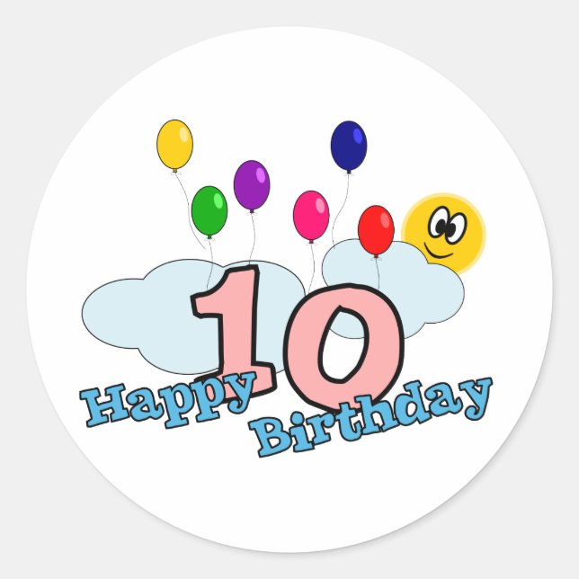 Rond Joyeux Sticker d'anniversaire (Devant)