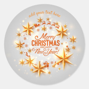 Rond Joyeux Sticker de Noël et Bonne Année