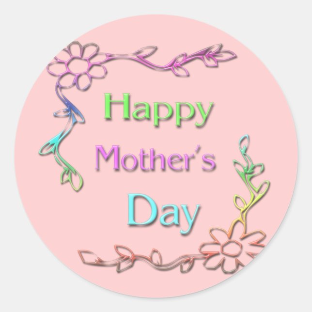 Rond Joyeux Sticker pour la fête des mères (Devant)