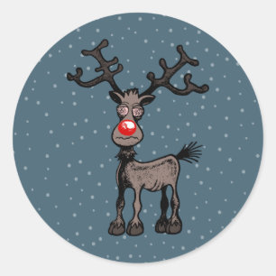 Rond Joyeux stressmas avec Rudolph le Sticker Reindeer
