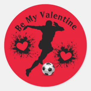 Rond Joyeux Valentines Jour Sticker joueur de football