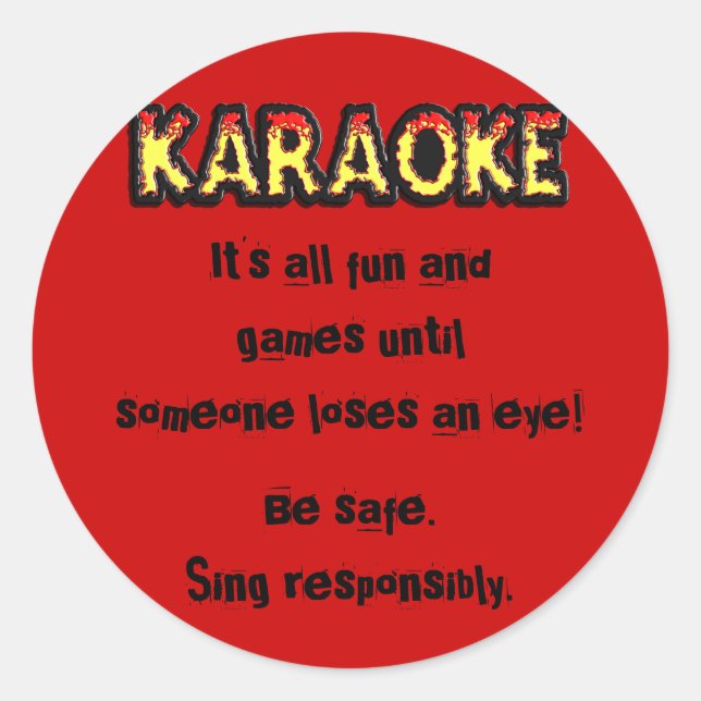 Rond Karaoke Danger - Sticker (Devant)