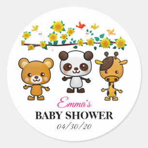 Rond Kawaii Animaux Baby shower_GC - Sticker
