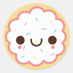Rond kawaii joli cookie sucre gelé Sticker