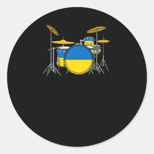 Rond Kit tambour Sticker musicien Drapeau ukrainien