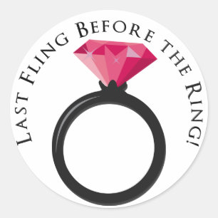 Rond KRW Dernier Fling avant l'anneau Sticker noir rose