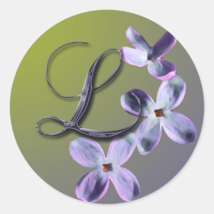 Rond L Sticker à enveloppe Lilac Monogramme