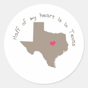 Rond La Moitié De Mon Coeur Est Au Texas Sticker