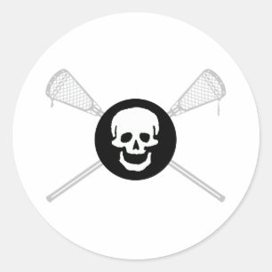 Rond Lacrosse Designs LaxBallSkullNoCrossSolid Sticker