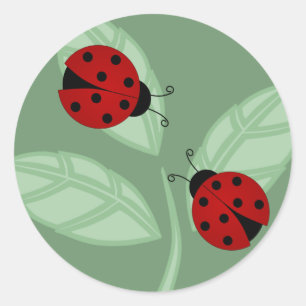 Rond Ladybugs sur Sticker Feuille