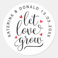 Laisser l'amour grandir Mariage graines Sticker ro