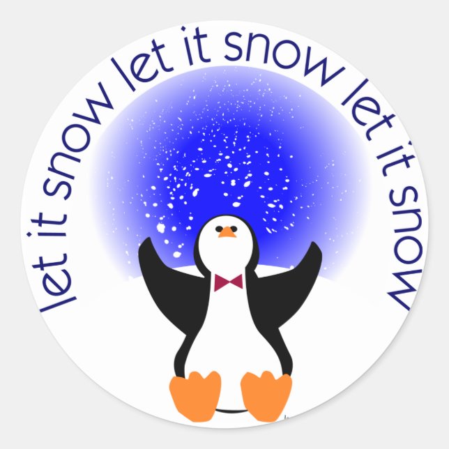 Rond Laisser Pingouin À Neige Sticker (Devant)