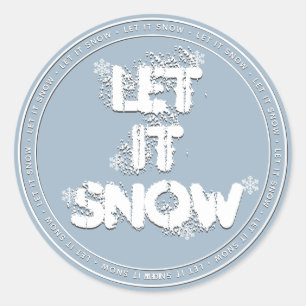 Rond Laissez-le Sticker neige Winker bleu