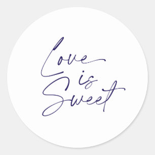 Rond L'amour est doux - Sticker Mariage blanc et bleu