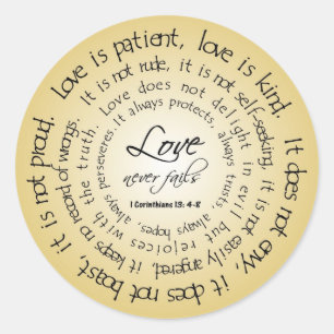 Rond L'amour est patient, Sticker Mariage de texte circ