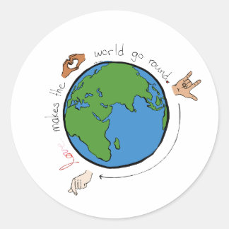 Rond L'amour fait tourner le Sticker ASL