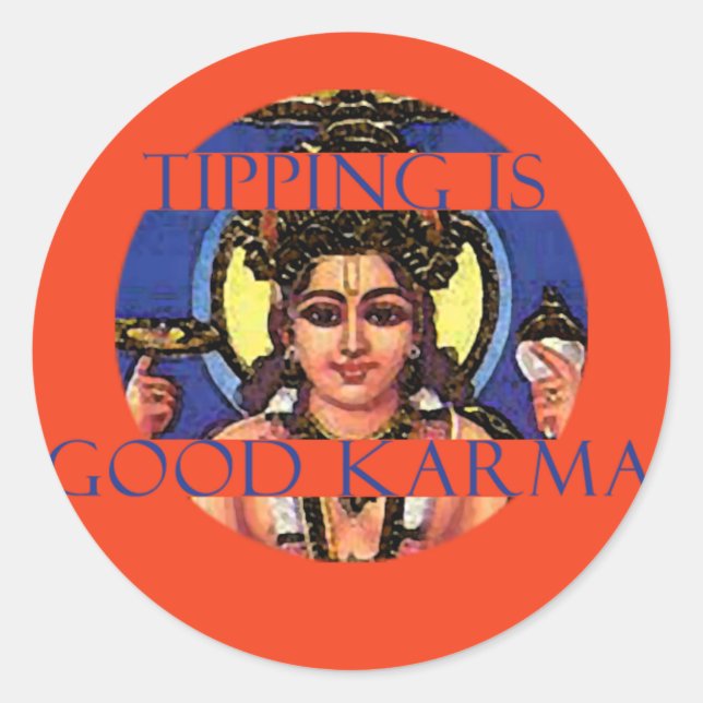 Rond Le pourboire est bon Karma Tip Sticker (Devant)