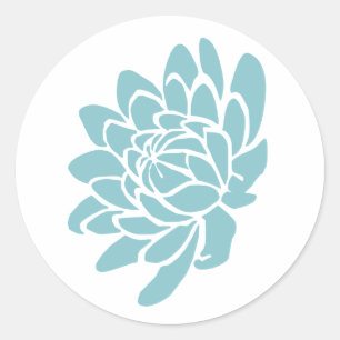 Rond Le Sticker à fleurs Lotus (turquoise)