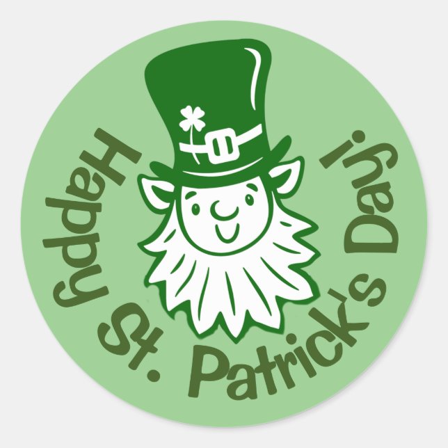 Rond Leprechaun Portrait Classic Round Sticker (Devant)