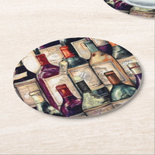 Rond Les amateurs de vin Dessous de verre ronds