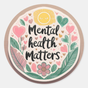 Rond Les questions de santé mentale - Sticker motivatio