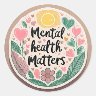 Rond Les questions de santé mentale - Sticker motivatio