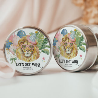 Rond Let’s Get Wild Party Animal Birthday Sticker