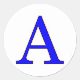 Rond LETTRE Bleue A Sticker