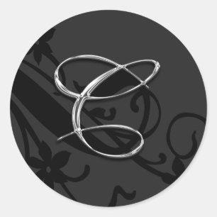 Rond LETTRE C MONOGRAPHIQUE Sticker Mariage Enveloppe