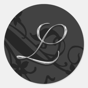 Rond LETTRE L MONogramme Sticker Mariage Enveloppe