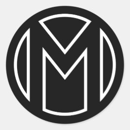 Rond LETTRE M Sticker NOIR