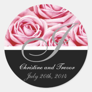 Rond LETTRE MONOGRAPHIQUE I Sticker Roses Roses Roses R