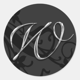 Rond LETTRE MONOGRAPHIQUE Sticker Mariage Enveloppe