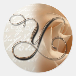 Rond LETTRE MONOGRAPHIQUE Y Sticker Mariage Enveloppe