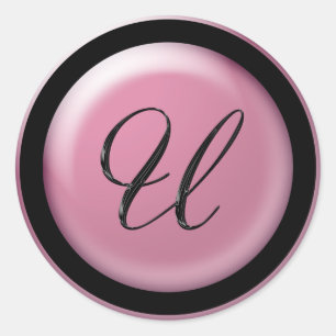 Rond LETTRE rose U Sticker
