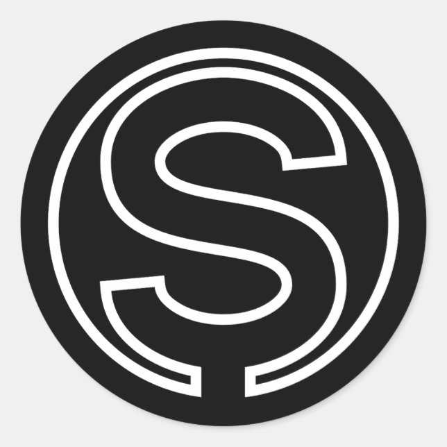 Rond LETTRE Sticker NOIR S (Devant)