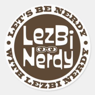 Rond Lezbi Nerdy Sticker