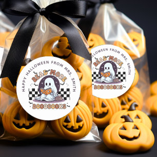 Rond Lire plus Livres Halloween Treat Sticker sac
