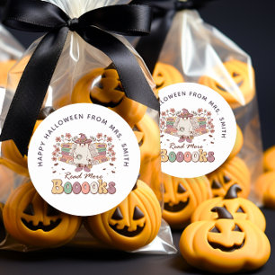 Rond Lire plus Livres Halloween Treat Sticker sac