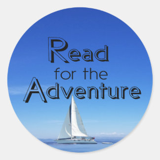 Rond Lisez pour Adventure Sailboat & Ocean Sticker