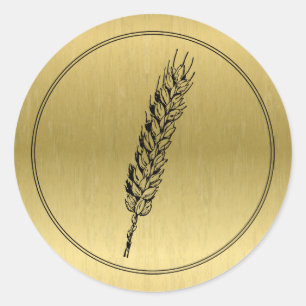 Rond Logo Blé - Sticker en or Faux