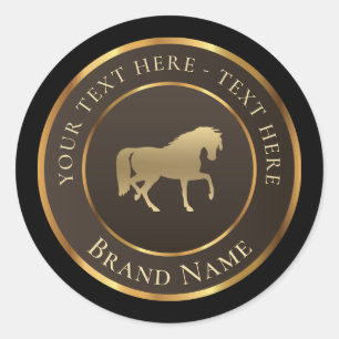 Rond Logo Gold Horse Classic Round Sticker