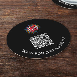 Rond Logo personnalisé et code QR Dessous de verre de b