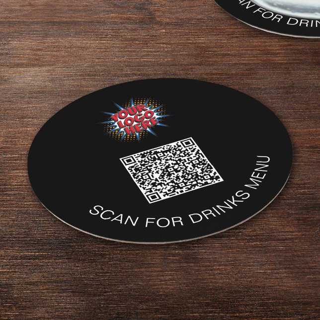 Rond Logo personnalisé et code QR Dessous de verre de b (Créateur téléchargé)