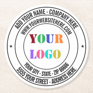 Rond Logo personnalisé et Dessous de verre papier perso