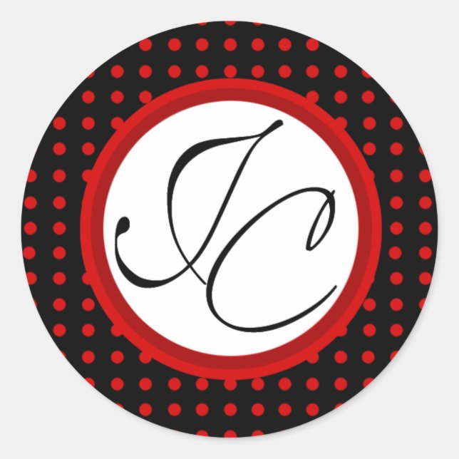 Rond Lotti Dotti - Sticker Initials (Rouge) (Devant)