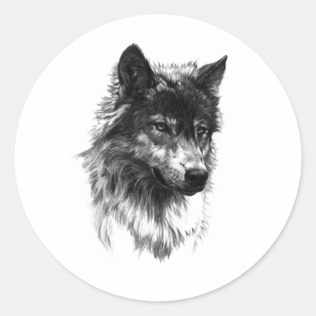Rond Loup solitaire - Sticker (Devant)