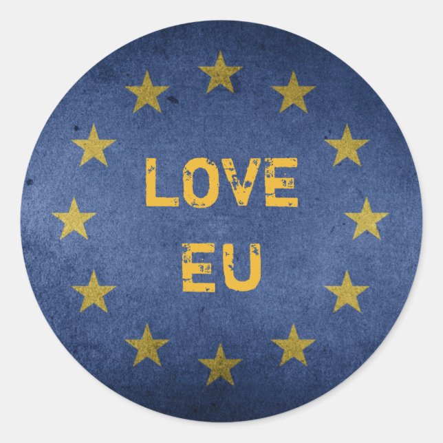 Rond Love EU Anti Brexit Sticker (Devant)