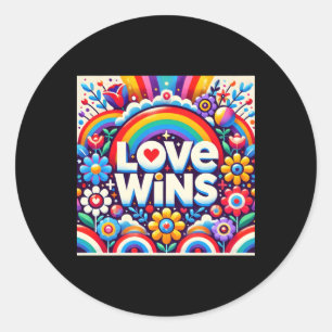 Rond Love gagne Art Tee - shirt Sticker