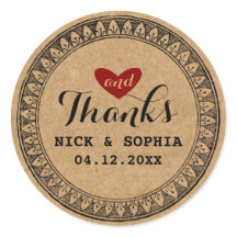 Love & Thanks Vintage Frame Paper Mariage Sticker